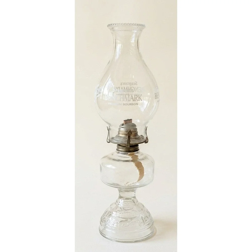 Hurricane Lamp Seagram's Benchmark Premium Bourbon Logo, Man Cave16.5